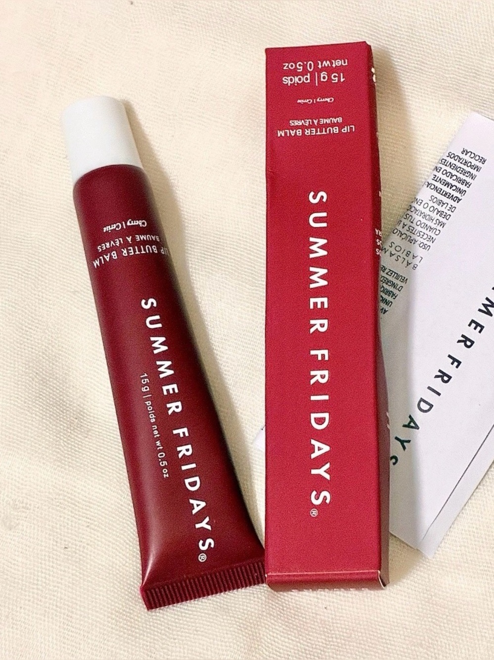SUMMER FRIDAYS Cherry Lip Butter | Sheer Red Gloss w/ A Cherry Scent 0.5 oz